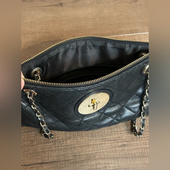 DKNY Black Leather Napa Quilted Crossbody Purse Pre-Owned Fair Condition - Picture 10 of 16
